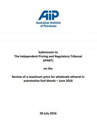Submission to NSW IPART on the Review of a Maximum Price for Wholesale Ethanol in Automotive Fuel Blends
