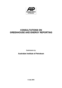 Submission on Greenhouse & Energy Reporting