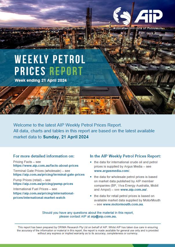 Weekly Petrol Prices Report - 21 April 2024