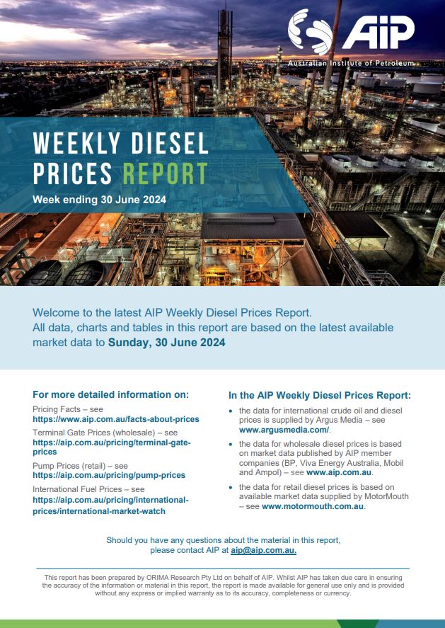 Weekly Diesel Prices Report - 30 June 2024