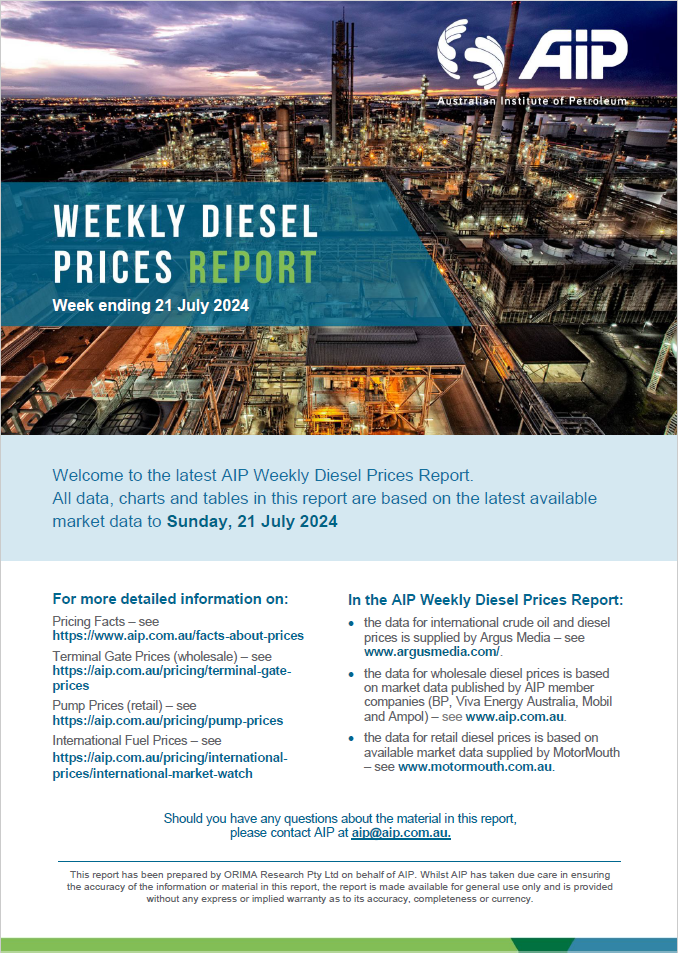 Weekly Diesel Prices Report - 21 July 2024