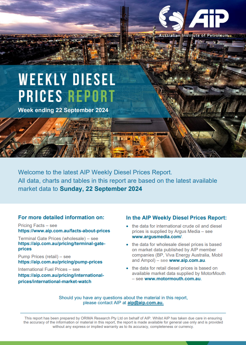 Weekly Diesel Prices Report - 22 September 2024