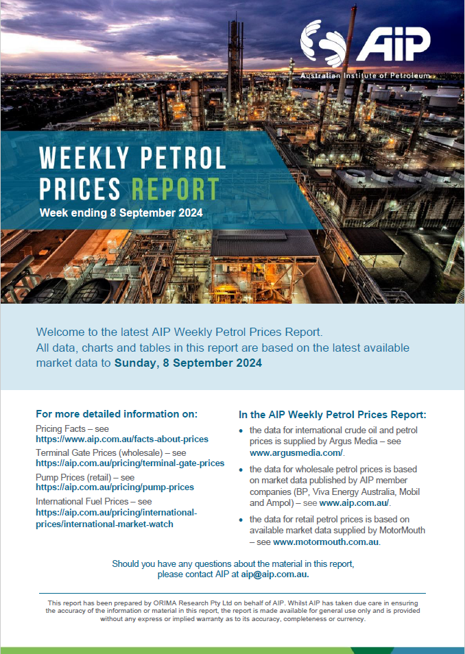 Weekly Petrol Prices Report - 8 September 2024