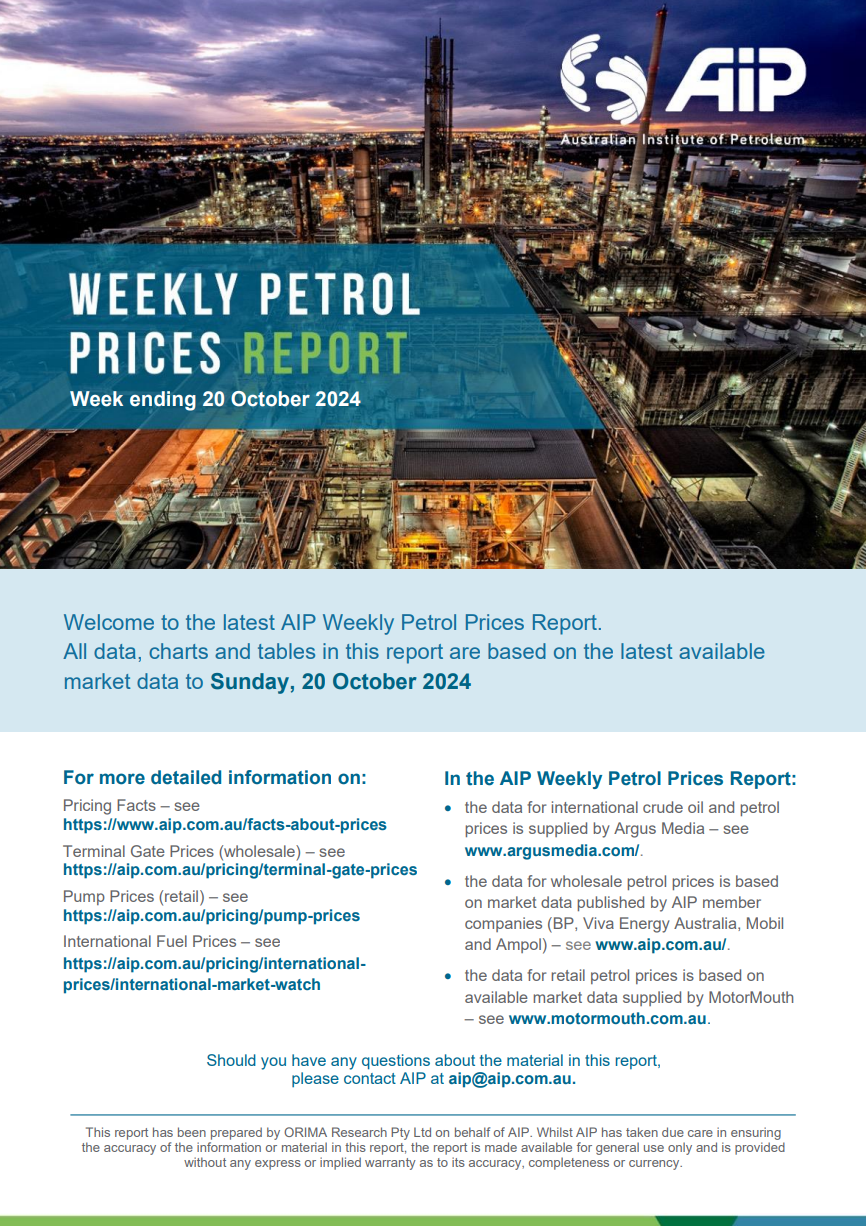 Weekly Petrol Prices Report - 20 October 2024