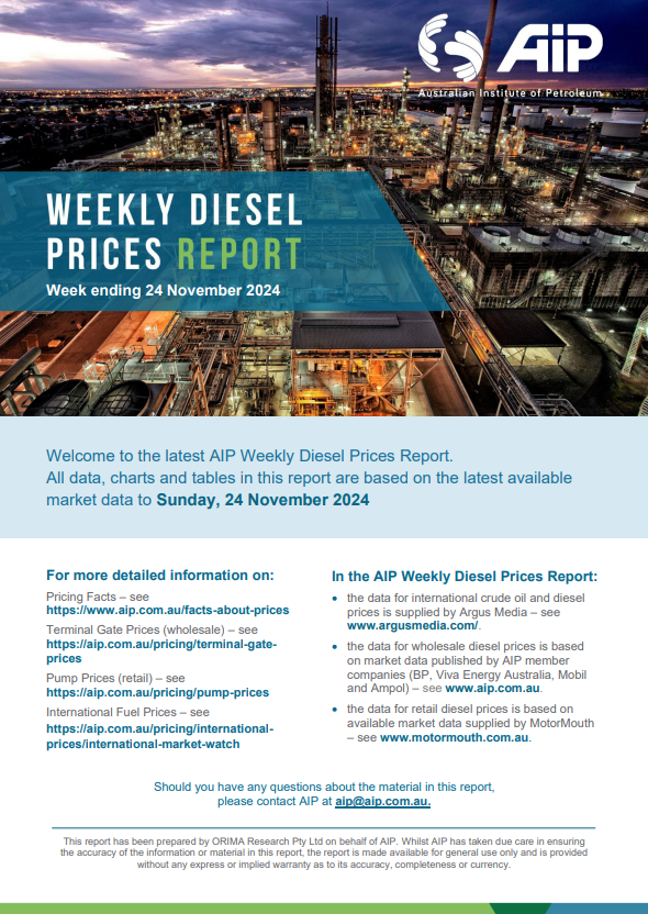 Weekly Diesel Prices Report - 24 November 2024