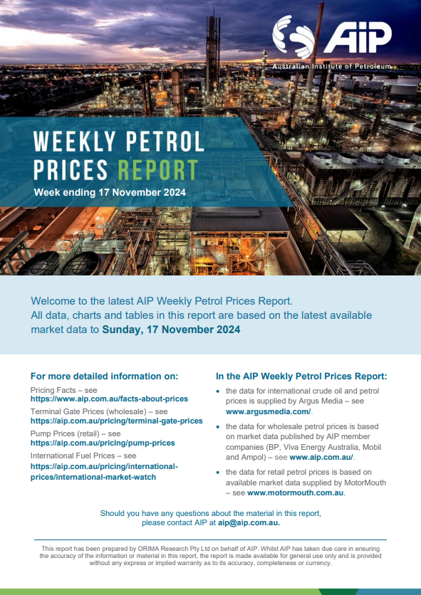 Weekly Petrol Prices Report - 17 November 2024