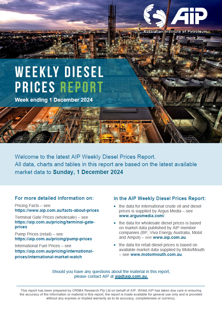 Weekly Diesel Prices Report - 1 December 2024