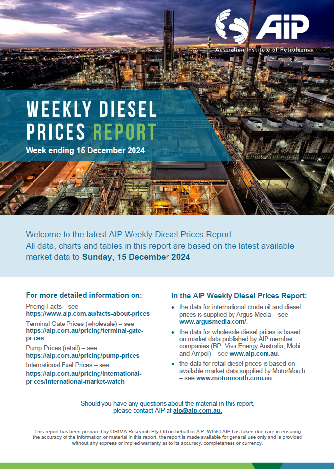 Weekly Diesel Prices Report - 15 December 2024