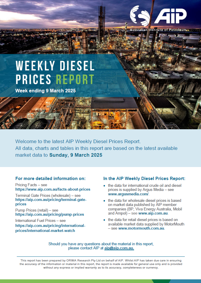 Weekly Diesel Prices Report - 9 March 2025