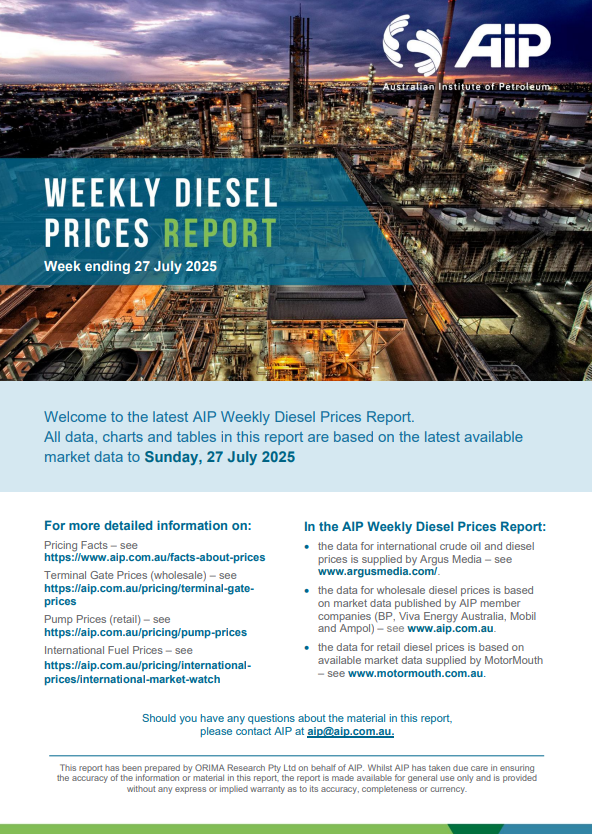Weekly Diesel Prices Report - 27 July 2025