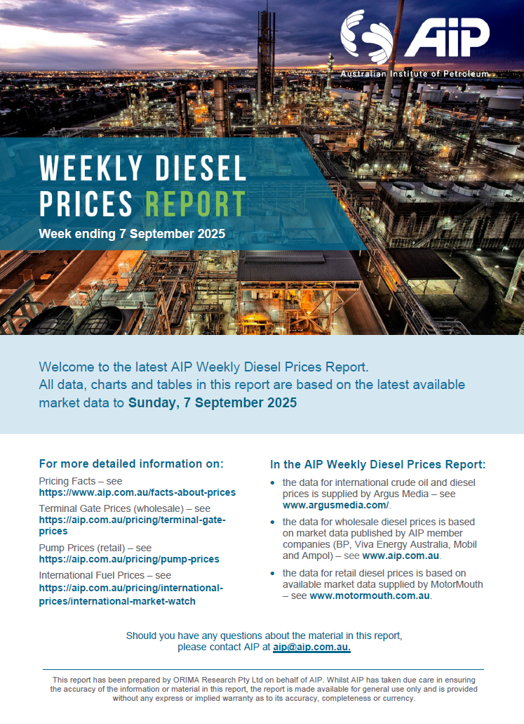 Weekly Diesel Prices Report - 7 September 2025