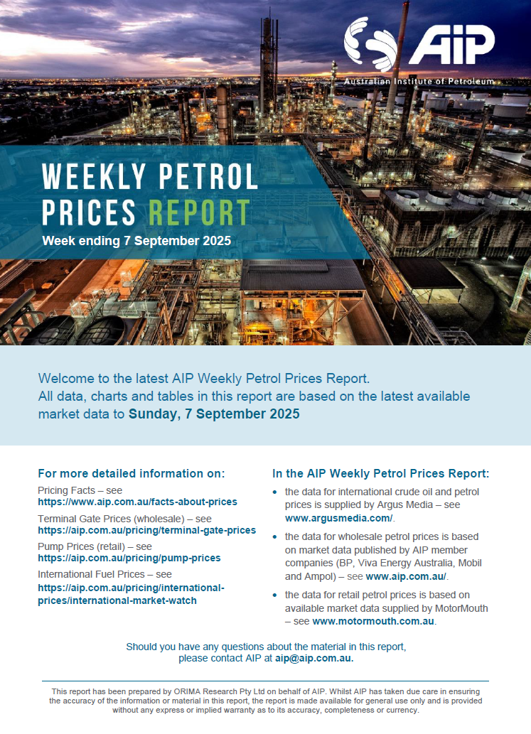 Weekly Petrol Prices Report - 7 September 2025