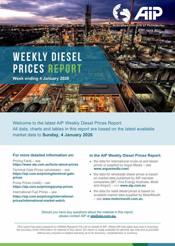 Weekly Diesel Prices Report - 4 January 2026