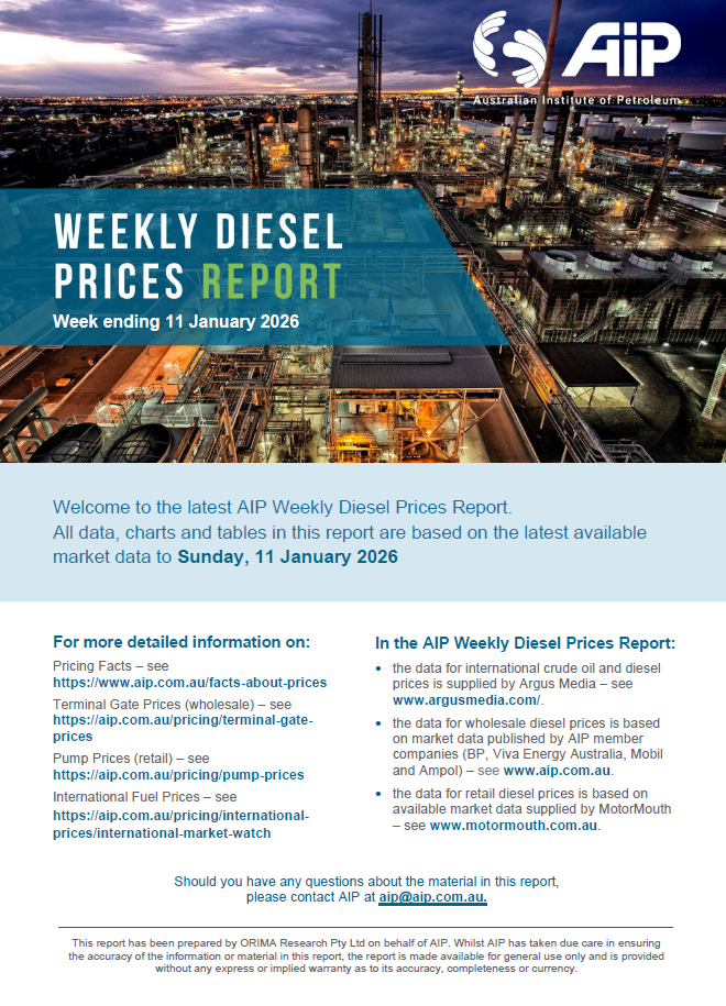 Weekly Diesel Prices Report - 11 January 2026