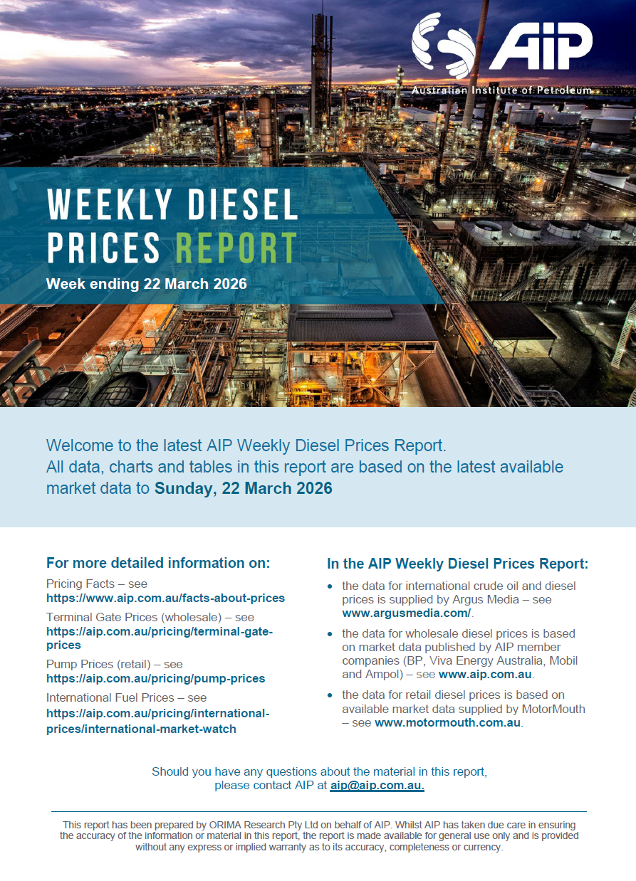 Weekly Diesel Prices Report - 22 March 2026