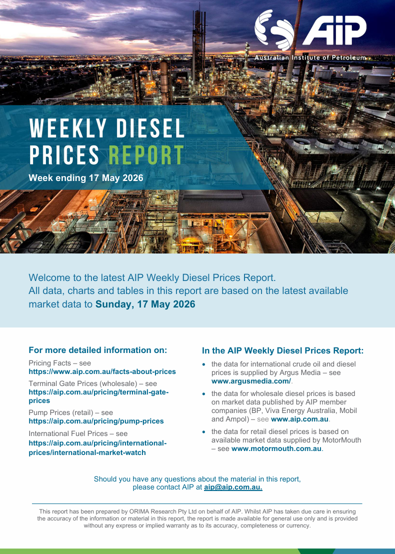 Weekly Diesel Prices Report - 17 May 2026