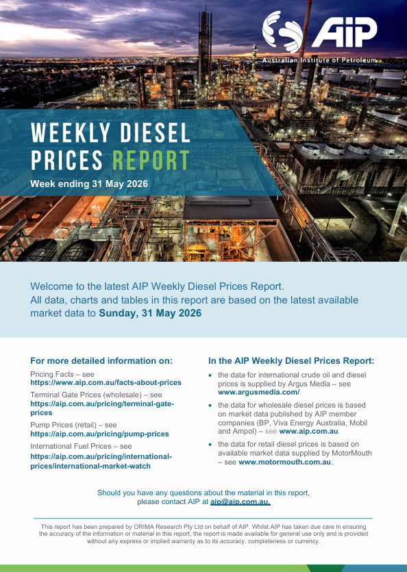 Weekly Diesel Prices Report - 31 May 2026