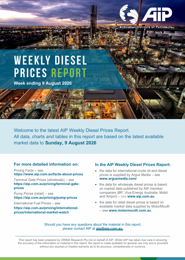 Weekly Diesel Prices Report - 9 August 2026