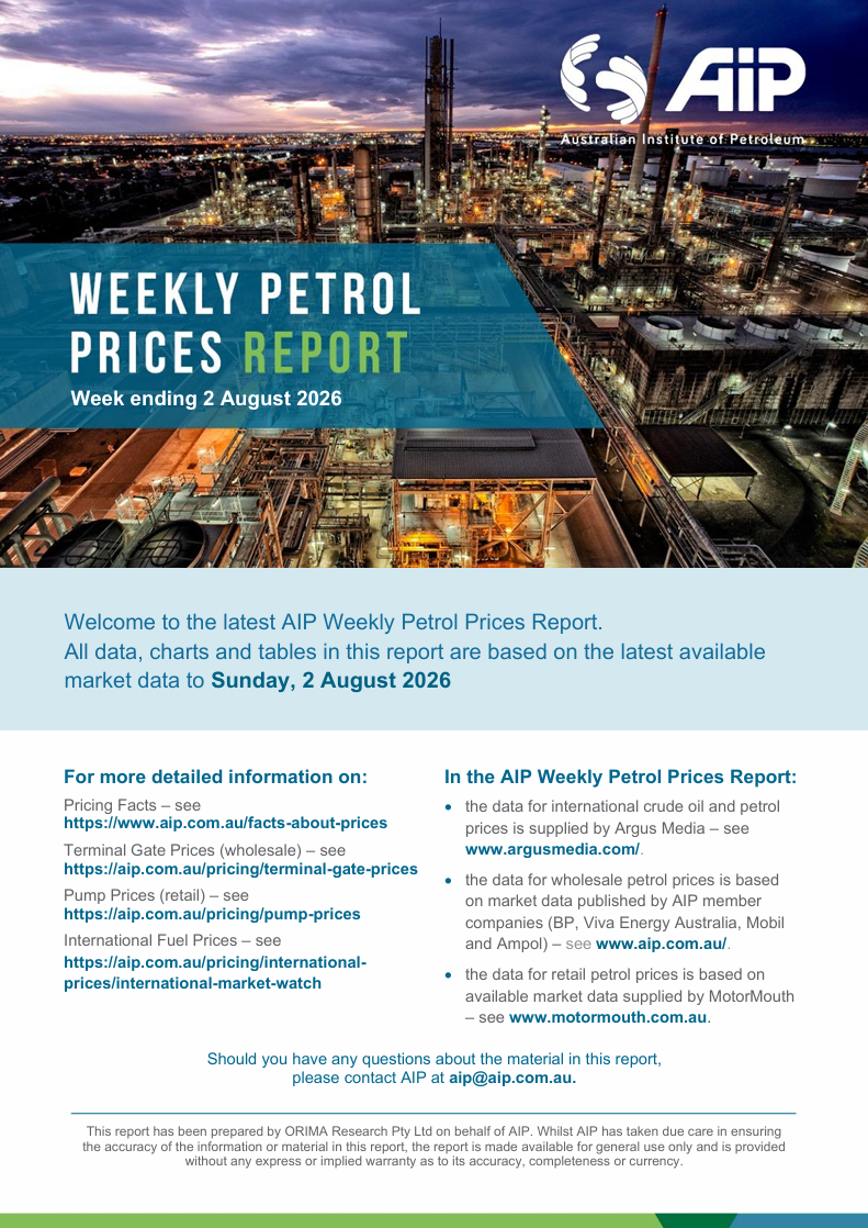 Weekly Petrol Prices Report - 2 August 2026