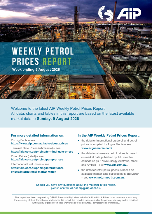 Weekly Petrol Prices Report - 9 August 2026