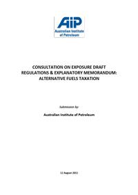 Submission to Consultation on Exposure Draft Regulations & Explanatory Memorandum Alternative Fuels Taxation