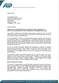 Submission to Senate Economics Committee Inquiry (Fuel Tax Bills)