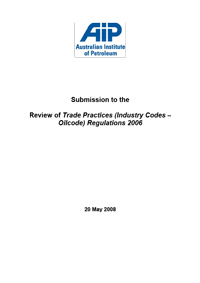 Submission to the Review of Trade Practices (Industry Codes – Oilcode) Regulations 2006